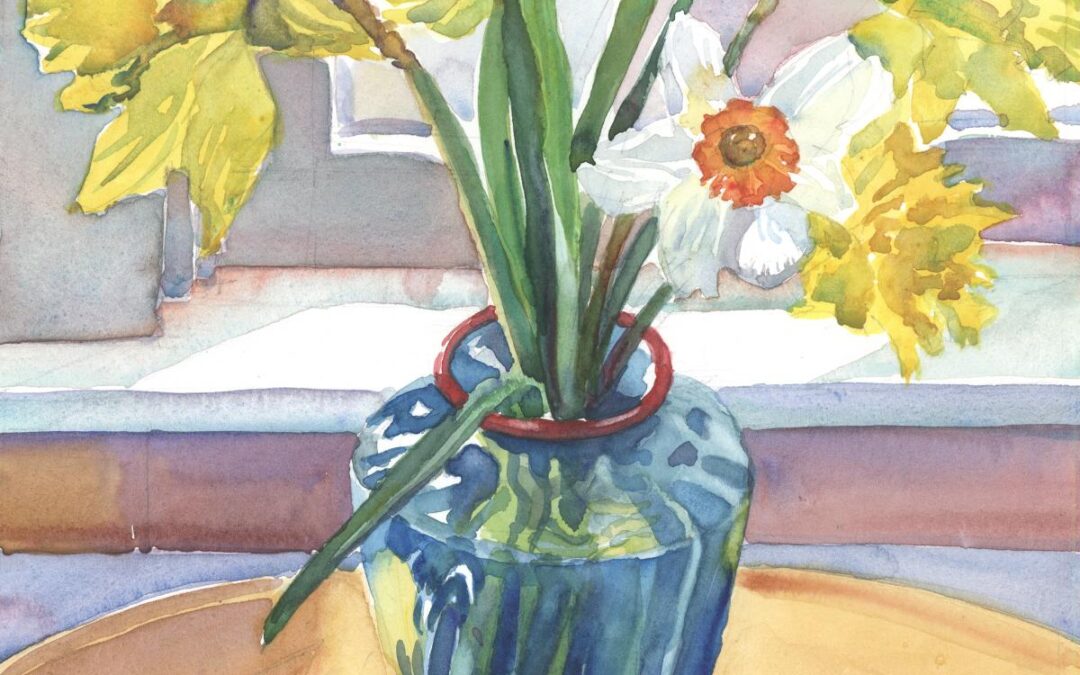 Jonquil Septet - watercolor floral painting by Frank Costantino