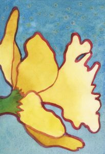 Jonquil's Petals - watercolor floral painting by Frank Costantino