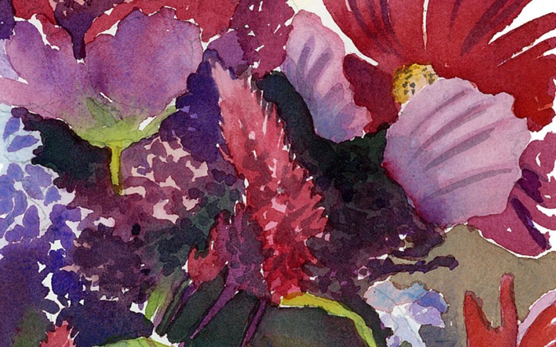 Nantucket Bouquet - watercolor floral painting by Frank Costantino