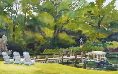 An Engagement of Land & Sea – en plein air watercolor landscape painting