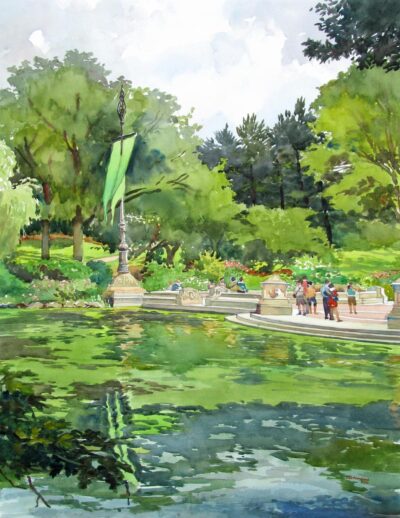 Bethesda Terrace- Central Park - en plein air watercolor landscape painting