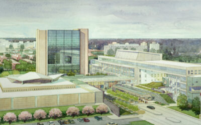 National Medical Library, Bethesda, MD – watercolor architectural illustration rendering