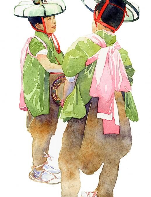 O-Bon Duo – watercolor figure painting