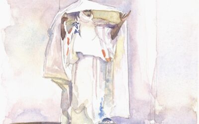 Revisiting the Veil- After Sargent – watercolor figure painting