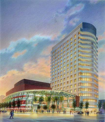 Schuster Performing Arts Center, Dayton, OH – colored pencil architectural illustration rendering