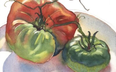Season’s Last Tomatoes – watercolor still life painting