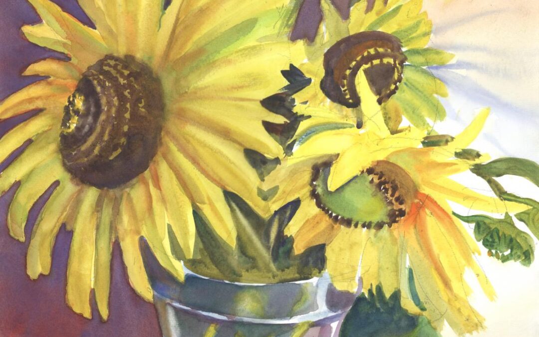 Sol's Blossoms - watercolor floral painting by Frank Costantino