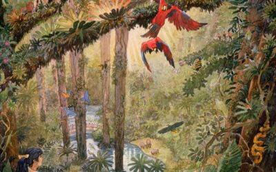 Tsuruhama Rainforest Pavillion – watercolor landscape illustration painting
