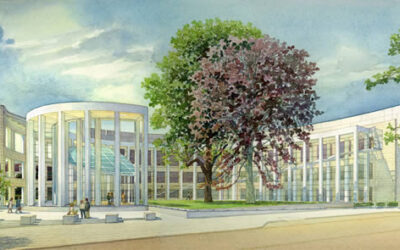 U.S. Federal Courthouse, Springfield MA – watercolor architectural illustration rendering by Frank Costantino